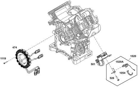 Alternator Group Diagram and Parts List for 61G277-0034-J1  Briggs and Stratton Engine